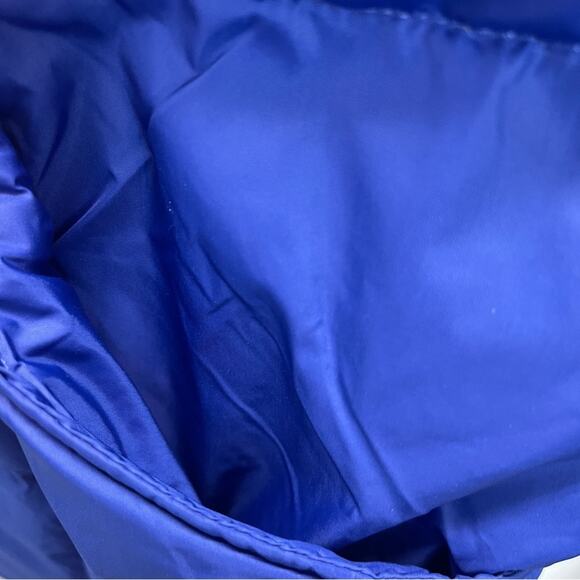 Lands' End Mens Goose Down Square Quilted Snap Puffer Vest Blue - Picture 3 of 10